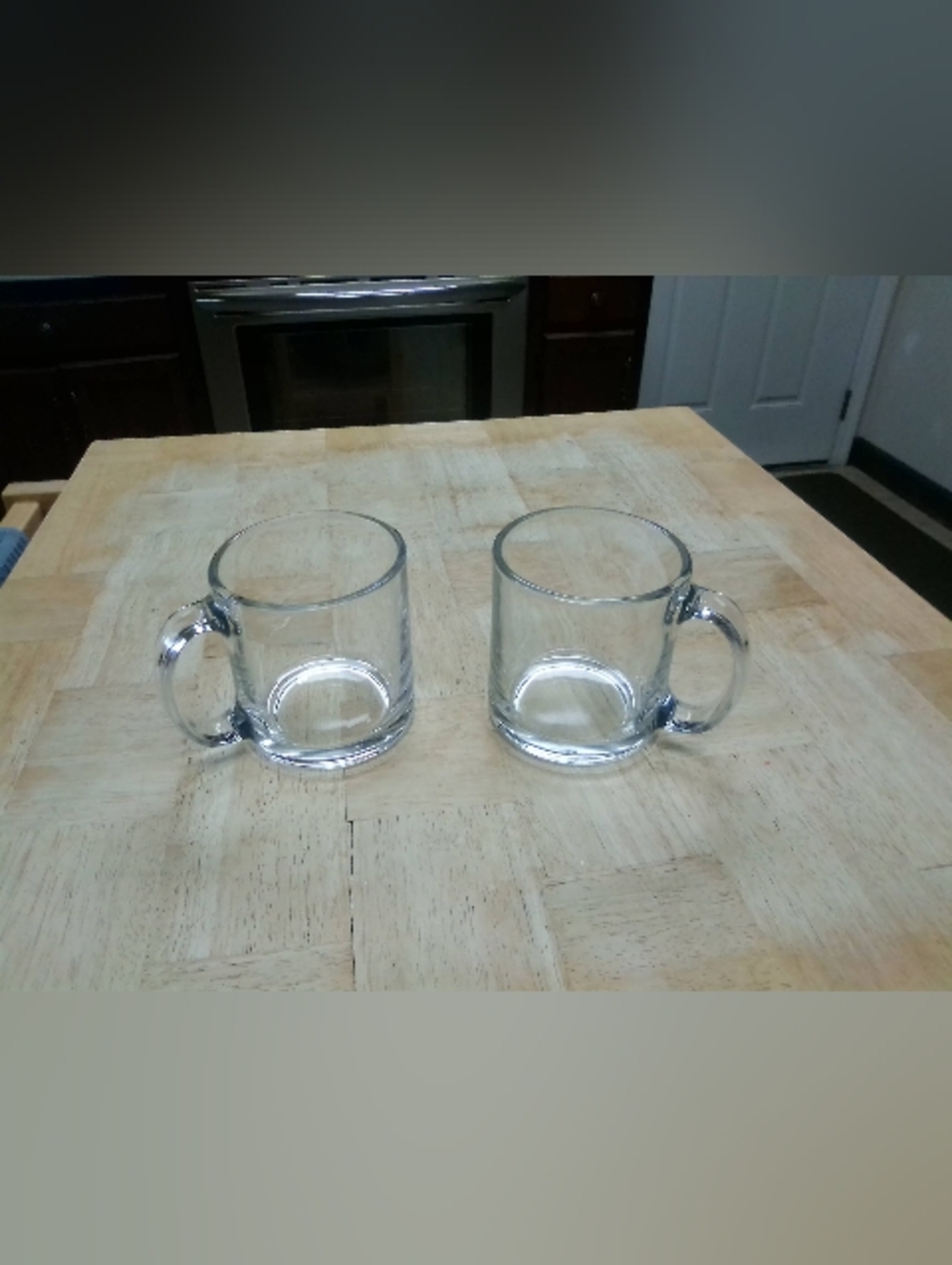 Clear Glass Coffee Mugs - Set of 2